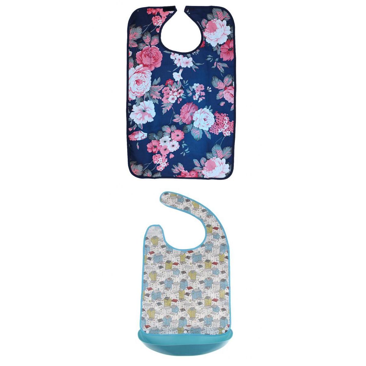 2 Pieces Waterproof Adult Mealtime Bib Cloth Protector Disability Aid Apron