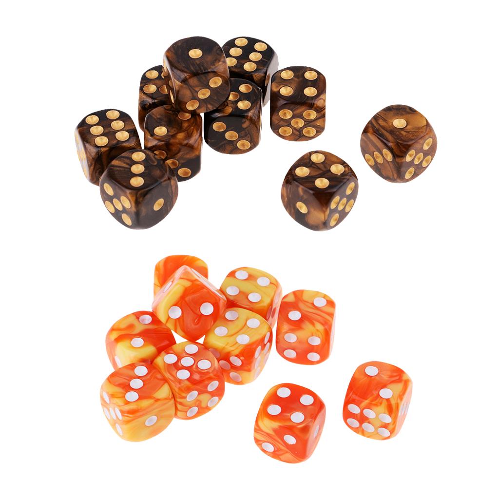 20pcs 6-sided Game Dice 16mm Dice for Board Games and Teaching Math