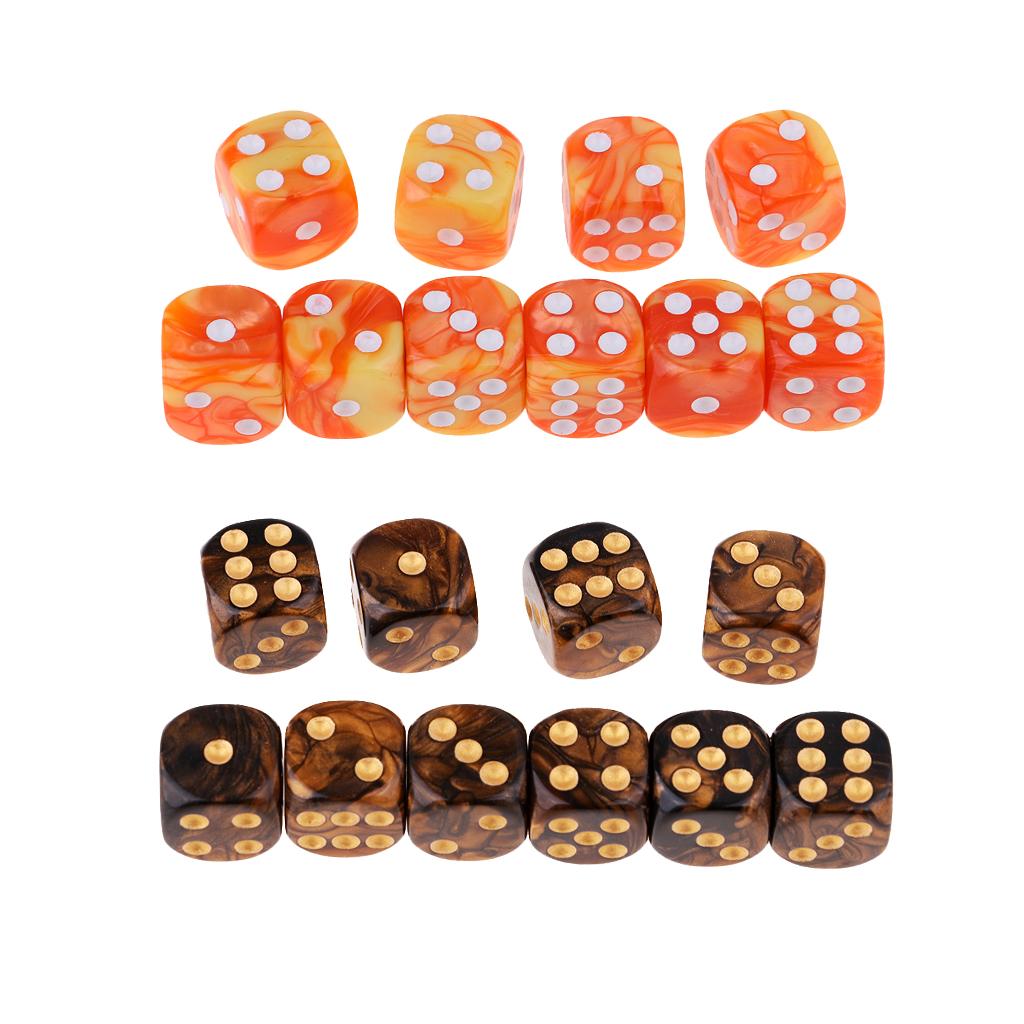 20pcs 6-sided Game Dice 16mm Dice for Board Games and Teaching Math