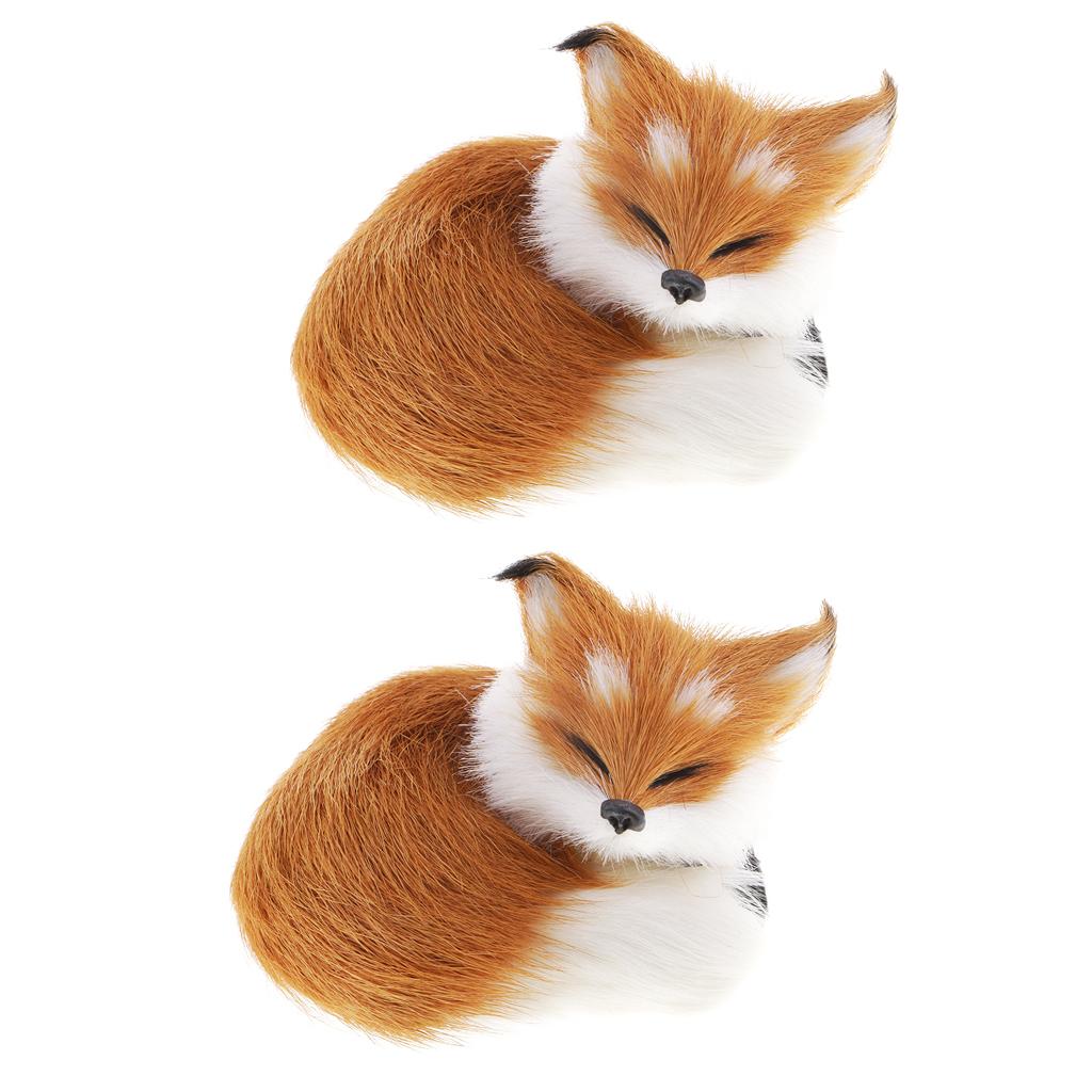 2xWildlife Animals Action Figure Realistic Animals Action Model Light brown