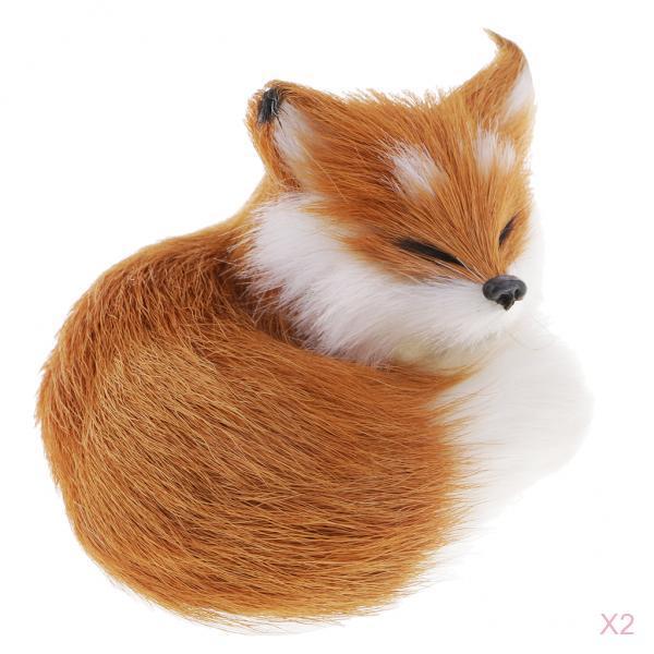 2xWildlife Animals Action Figure Realistic Animals Action Model Light brown