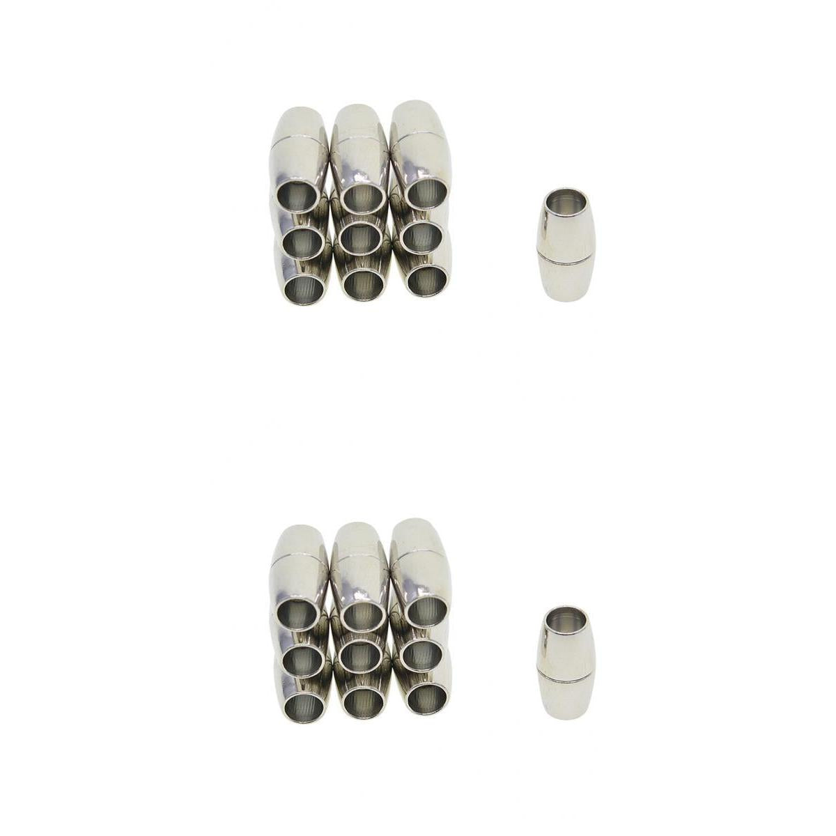 20 Sets Mixed Sizes Leather Kumihimo Barrel Magnetic Clasps