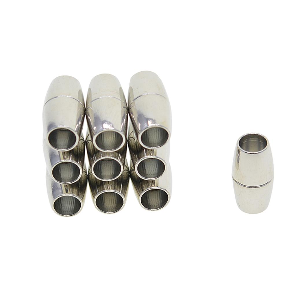 20 Sets Mixed Sizes Leather Kumihimo Barrel Magnetic Clasps