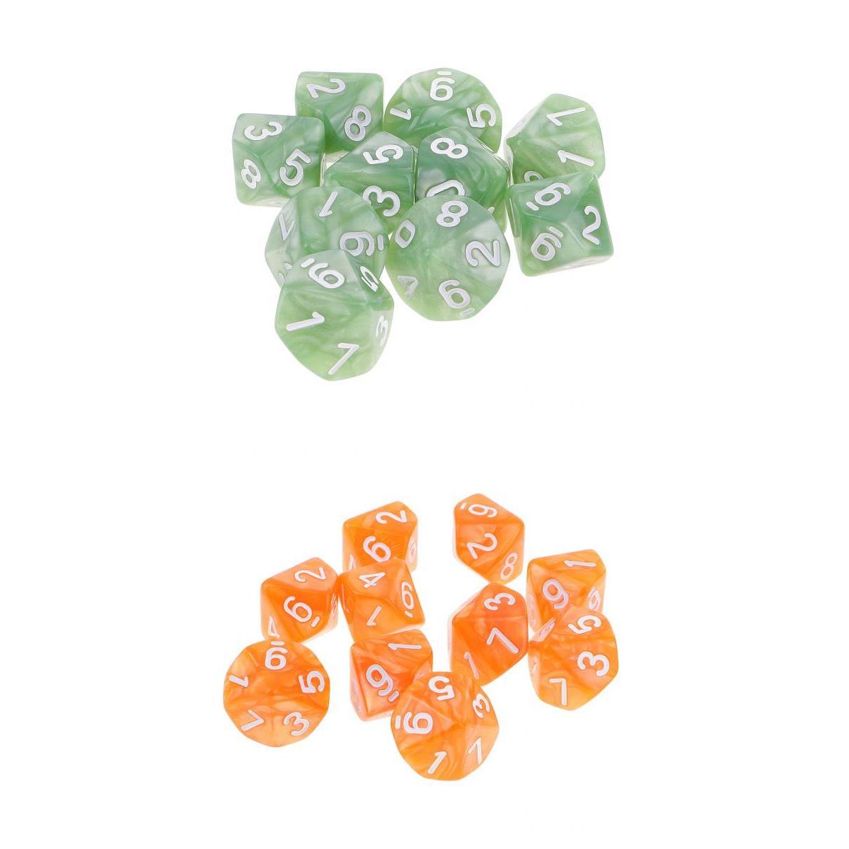 20pcs 10 Sided Dice D10 Polyhedral Dice for Dungeons and Dragons Game