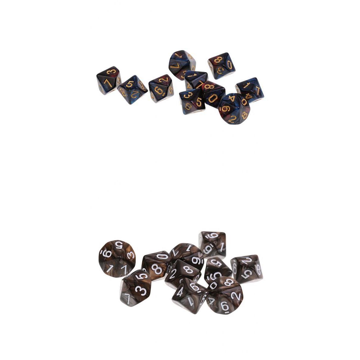 20pcs Dice D10 Polyhedral Dice for Dungeons and Dragons Table Games Props