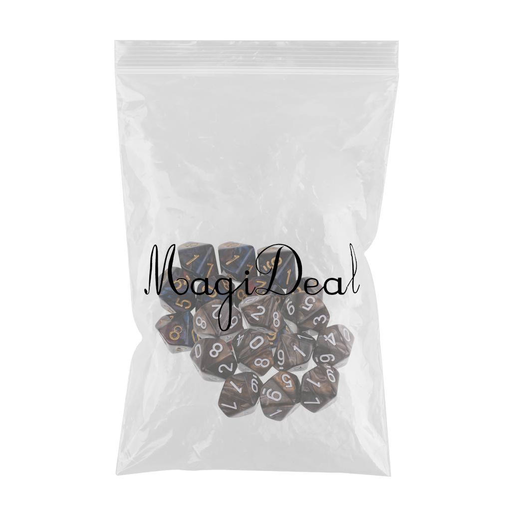 20pcs Dice D10 Polyhedral Dice for Dungeons and Dragons Table Games Props