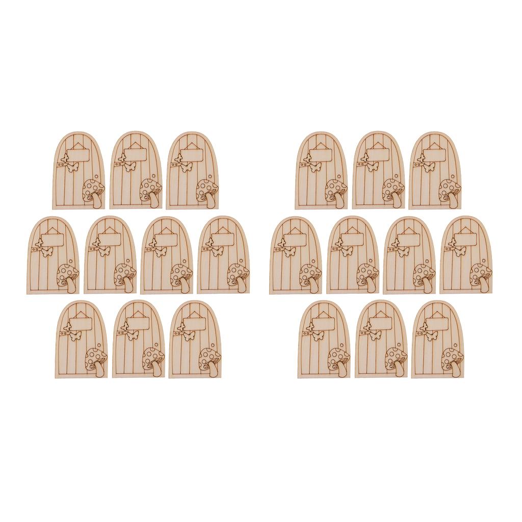 20 Pieces Fairy Gardens Mini Wooden Fairy Door Supplies Accessories