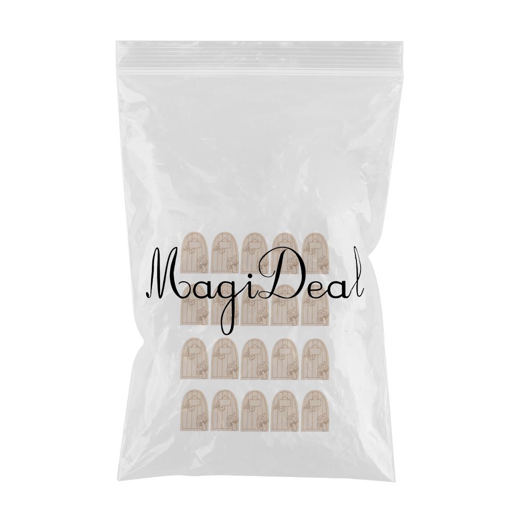 20 Pieces Fairy Gardens Mini Wooden Fairy Door Supplies Accessories