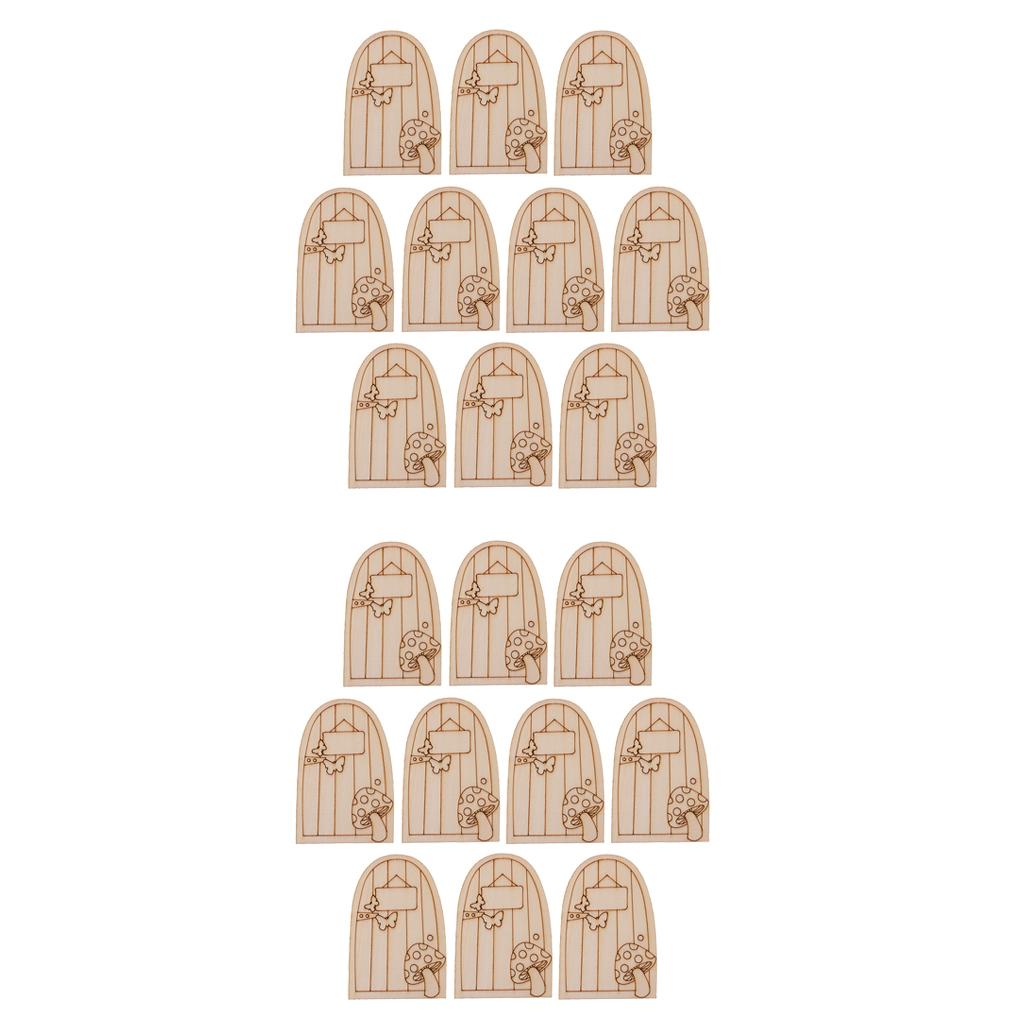 20 Pieces Fairy Gardens Mini Wooden Fairy Door Supplies Accessories