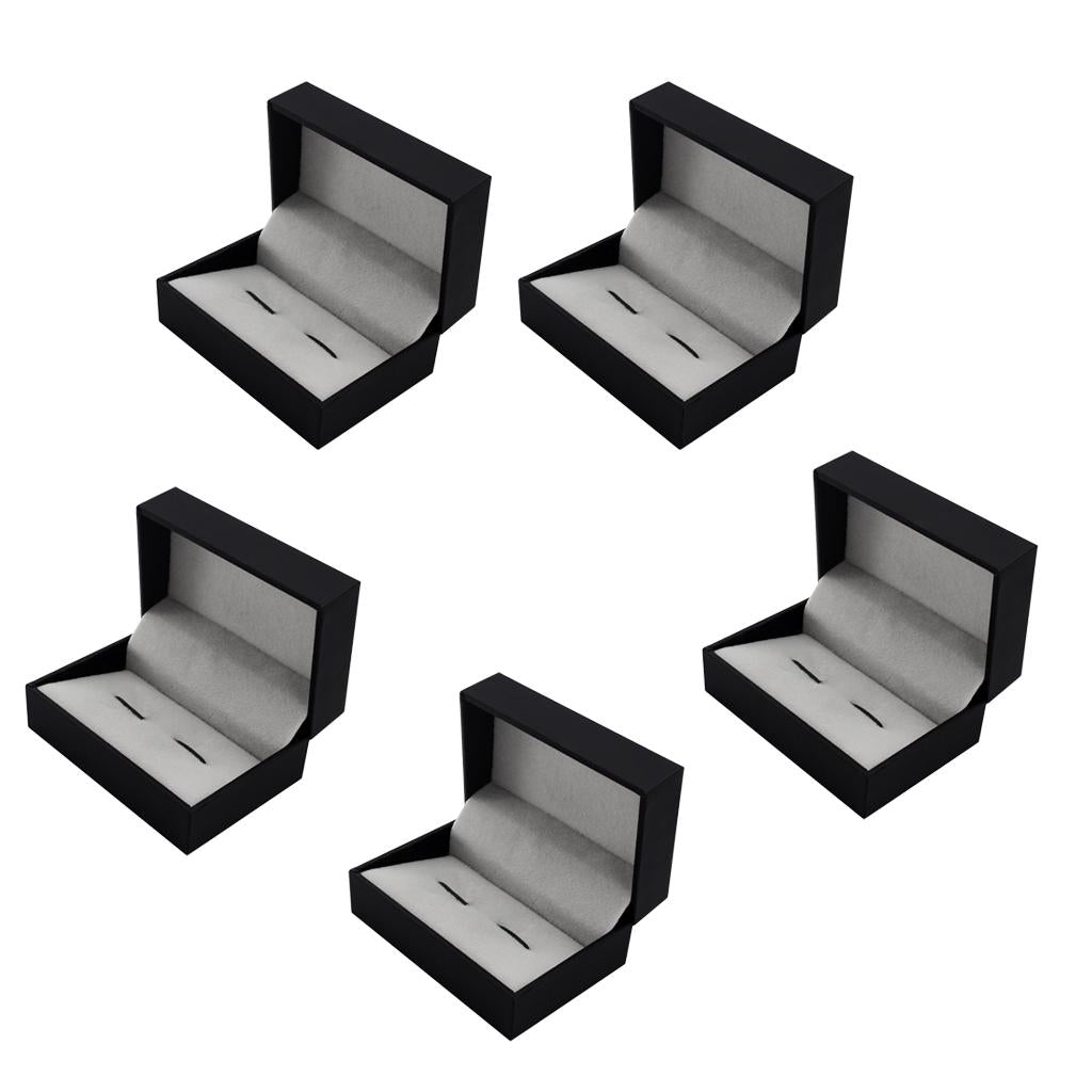 5Pcs Cuff Links Cufflinks Holder Storage Mens Jewelry Gift Display Box Case
