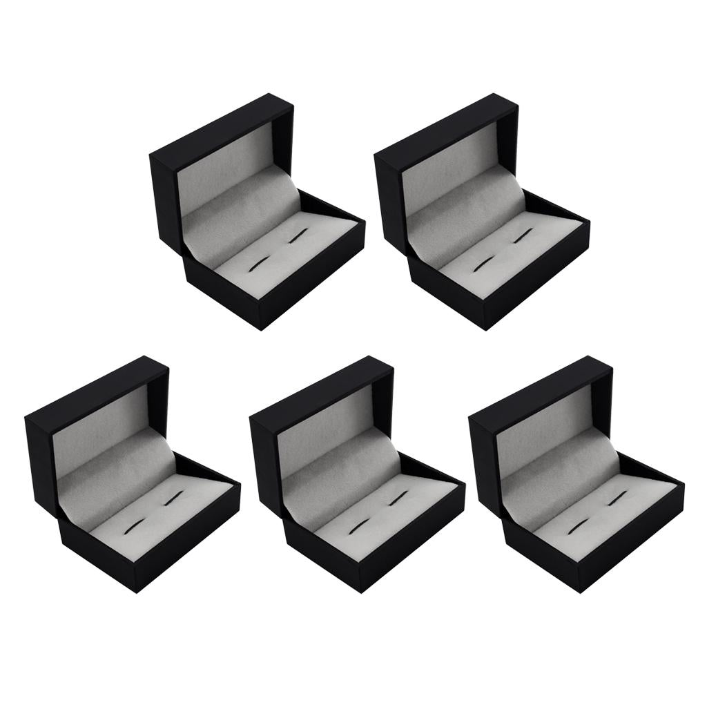 5Pcs Cuff Links Cufflinks Holder Storage Mens Jewelry Gift Display Box Case