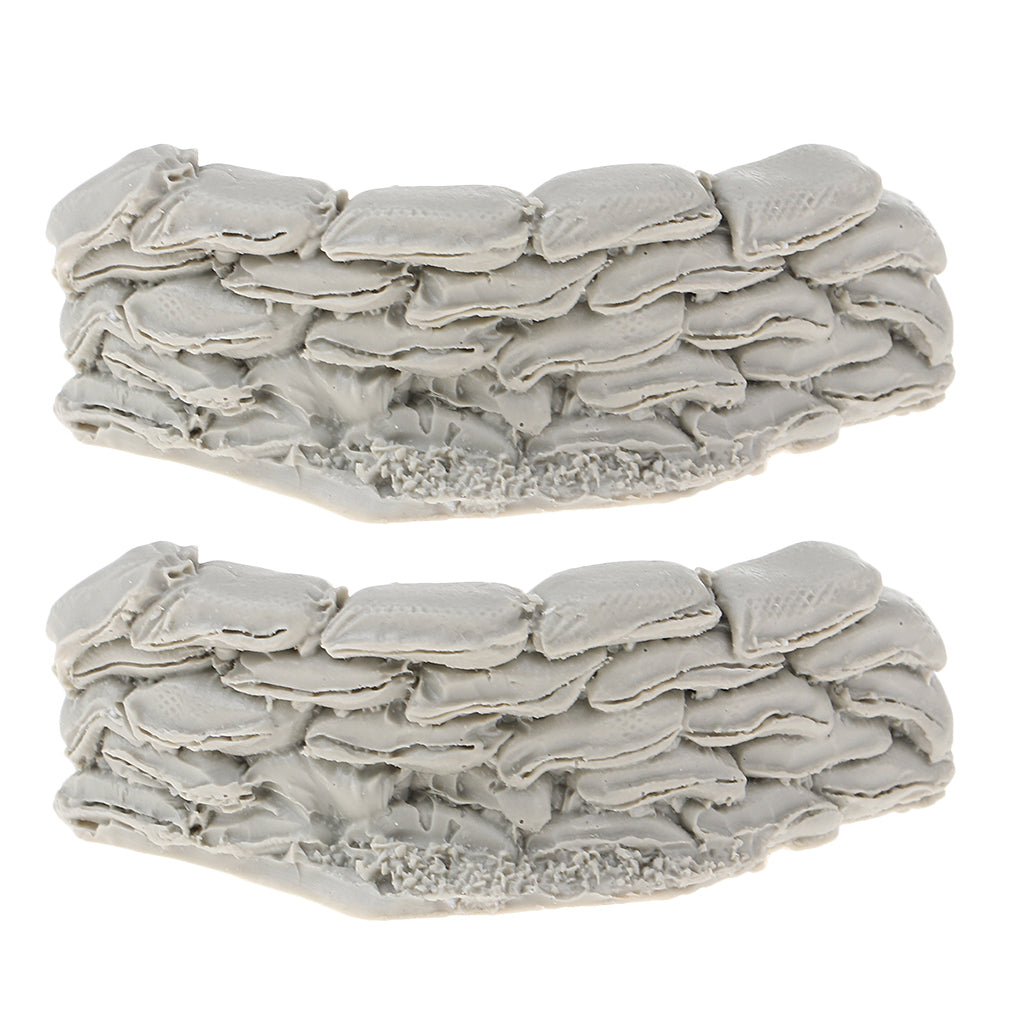 2pcs 1/35 Scale Resin Model Scene Accessories Sandbags Wall C 7.5x2.5cm