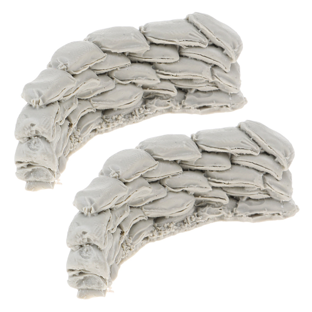 2pcs 1/35 Scale Resin Model Scene Accessories Sandbags Wall C 7.5x2.5cm