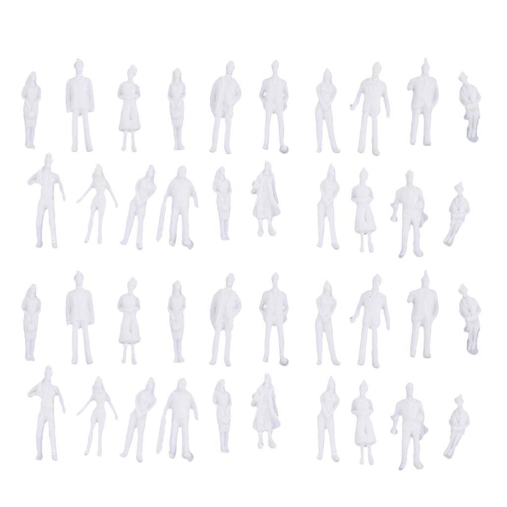 40 Pieces 1/100 Scale Unpainted Model People Architectural Figure Miniature