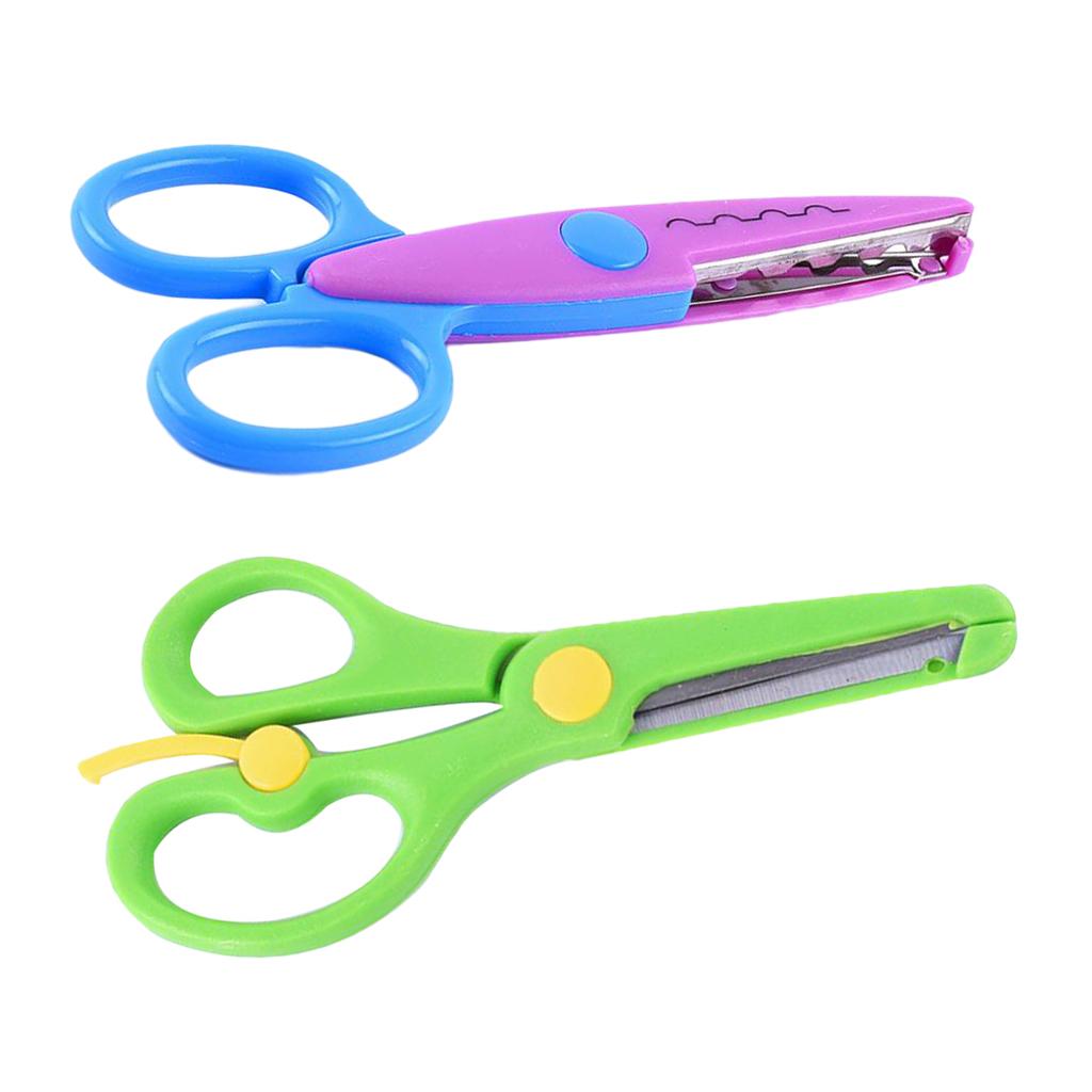 2pcs Kid Children Left Right Handed Scissors Craft Paper Cutting Safety Tool