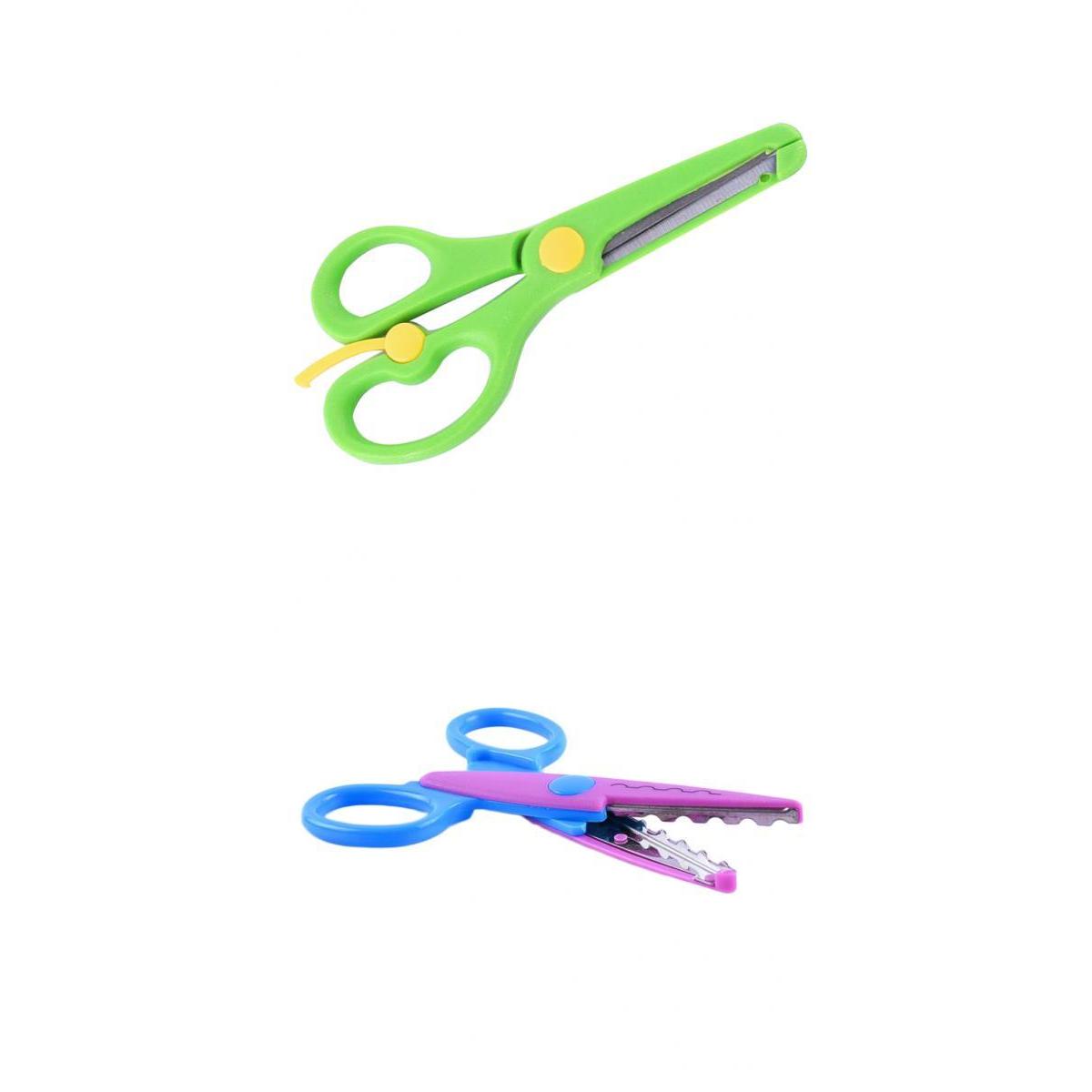 2pcs Kid Children Left Right Handed Scissors Craft Paper Cutting Safety Tool