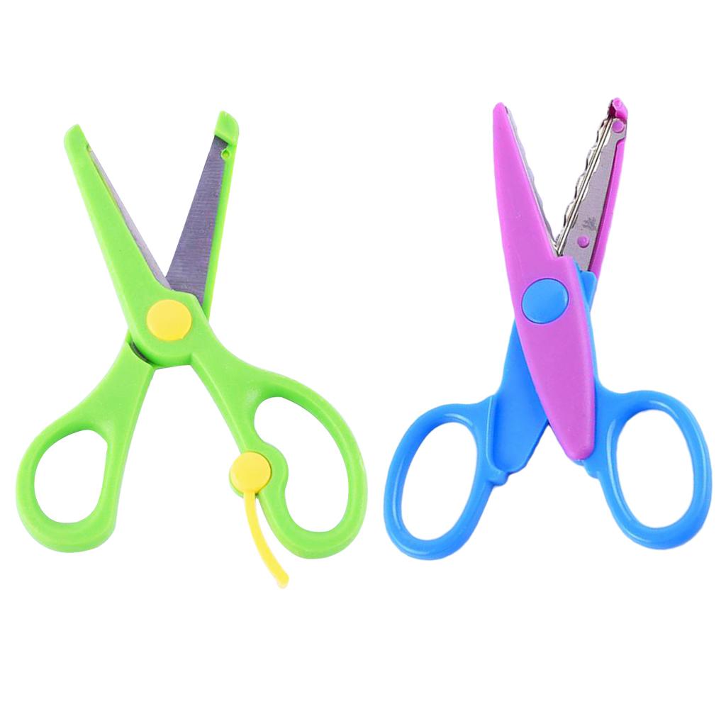 2pcs Kid Children Left Right Handed Scissors Craft Paper Cutting Safety Tool