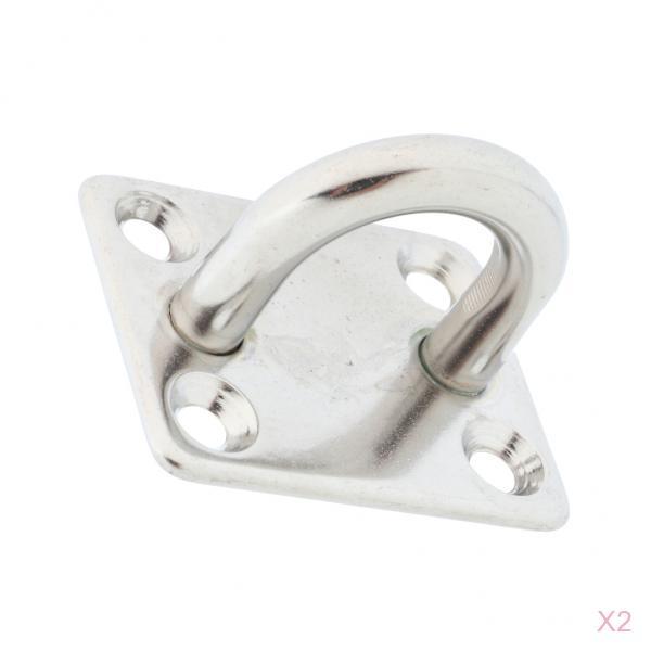 2Pcs Boat Marine Stainless Steel Square Eye Plates Anchor Pad Deck Hardware