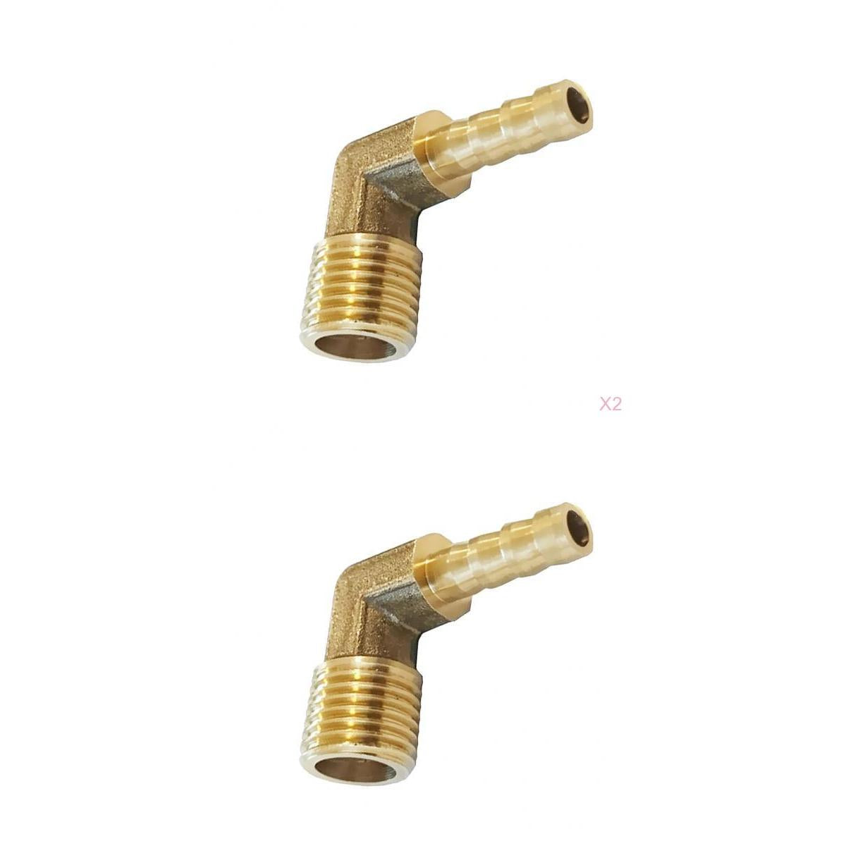 1/4 BSP to 6mm+8mm Brass 90 Male Elbow Barbed Hose Tail Pipe Gas Fittings