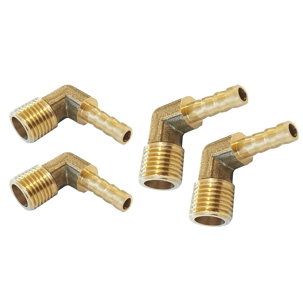 2x 1/4 BSP to 6mm+8mm Brass 90 Male Elbow Barbed Hose Tail Pipe Gas Fittings
