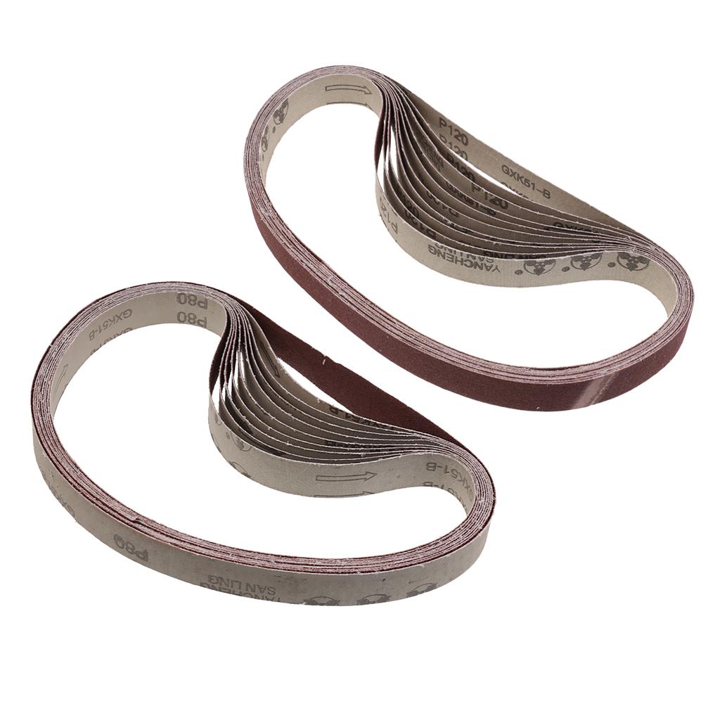 10xAluminum Oxide Abrasive Belt Sanding Sharpening Sander Belt 120+80 Grit