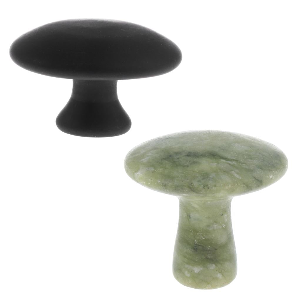 2 Pieces Home SPA Gua Sha Warm Massage Stone Natural Basalt Hot Rocks