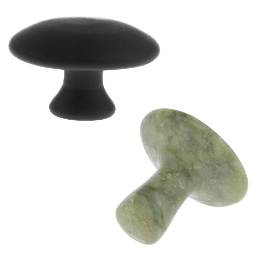 2 Pieces Home SPA Gua Sha Warm Massage Stone Natural Basalt Hot Rocks