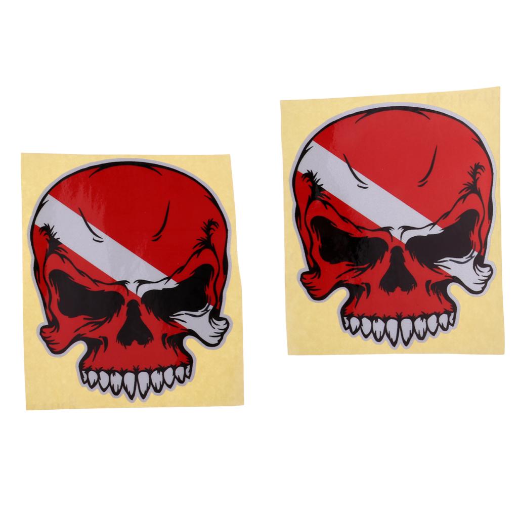 4 Pieces Reflective Scuba Diving Diver Kayak Sticker Decal Diver Down