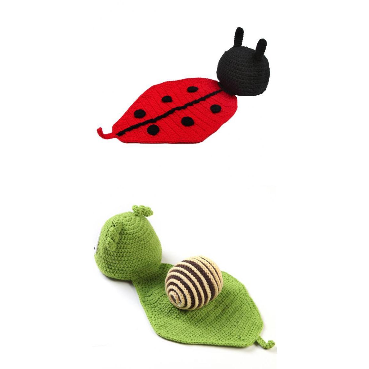 2xBaby Photo Prop New Born Knit Crochet Photopraphy Snail Ladybug Clothes