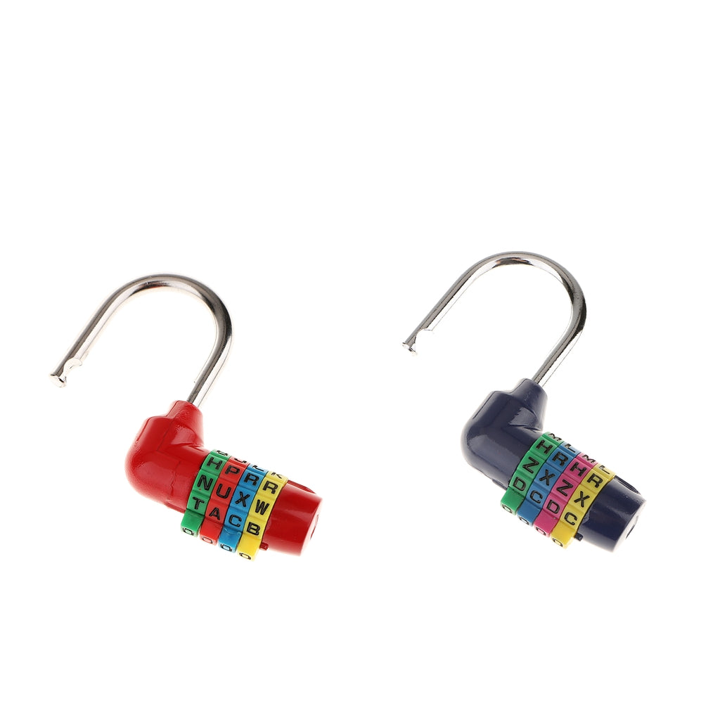 2 Packs 4 Digit Dial Letter Combination Padlock Travel Luggage Suitcase Lock