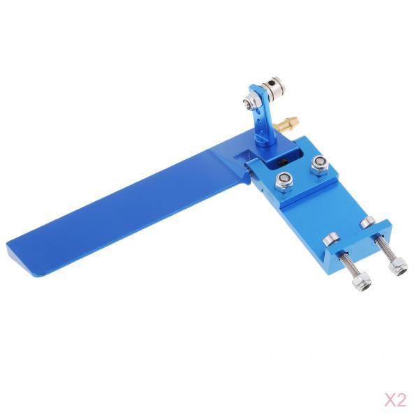 2pcs Aluminum Alloy 95mm RC Boat Rudder Water Pickup Absorbing Steering Blue