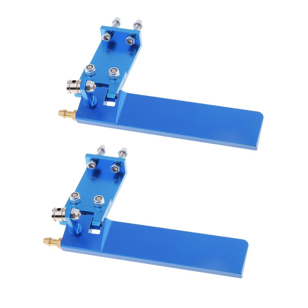 2pcs Aluminum Alloy 95mm RC Boat Rudder Water Pickup Absorbing Steering Blue