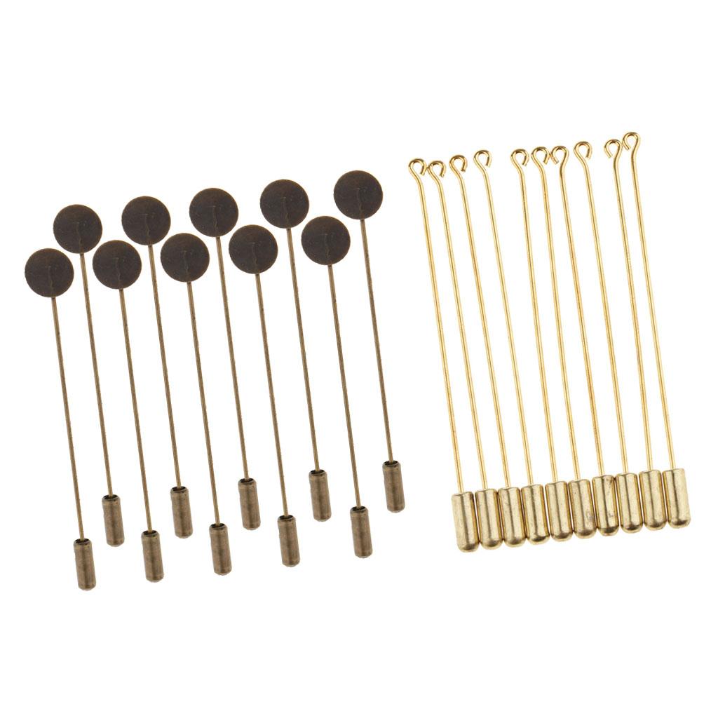 20 Piece 7.1cm Long Needle Plug Lapel Stick Hat Scarf Brooch Boutonniere Pin
