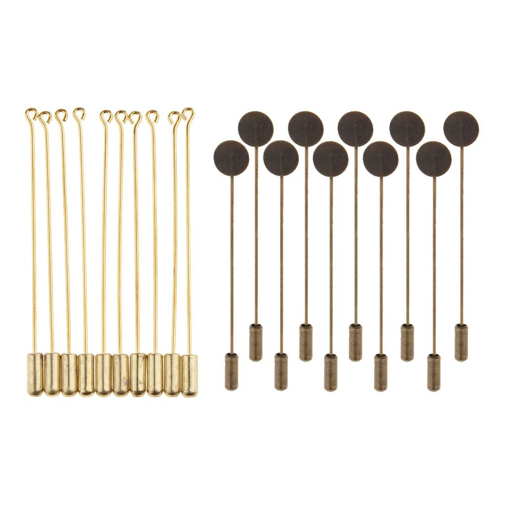 20 Piece 7.1cm Long Needle Plug Lapel Stick Hat Scarf Brooch Boutonniere Pin