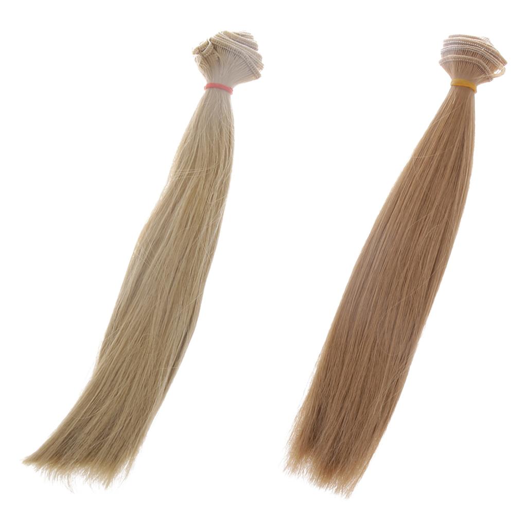 2pcs 25x100cm DIY Straight Hair Wig for 1/3 1/4 1/6 BJD Doll Making Supplies