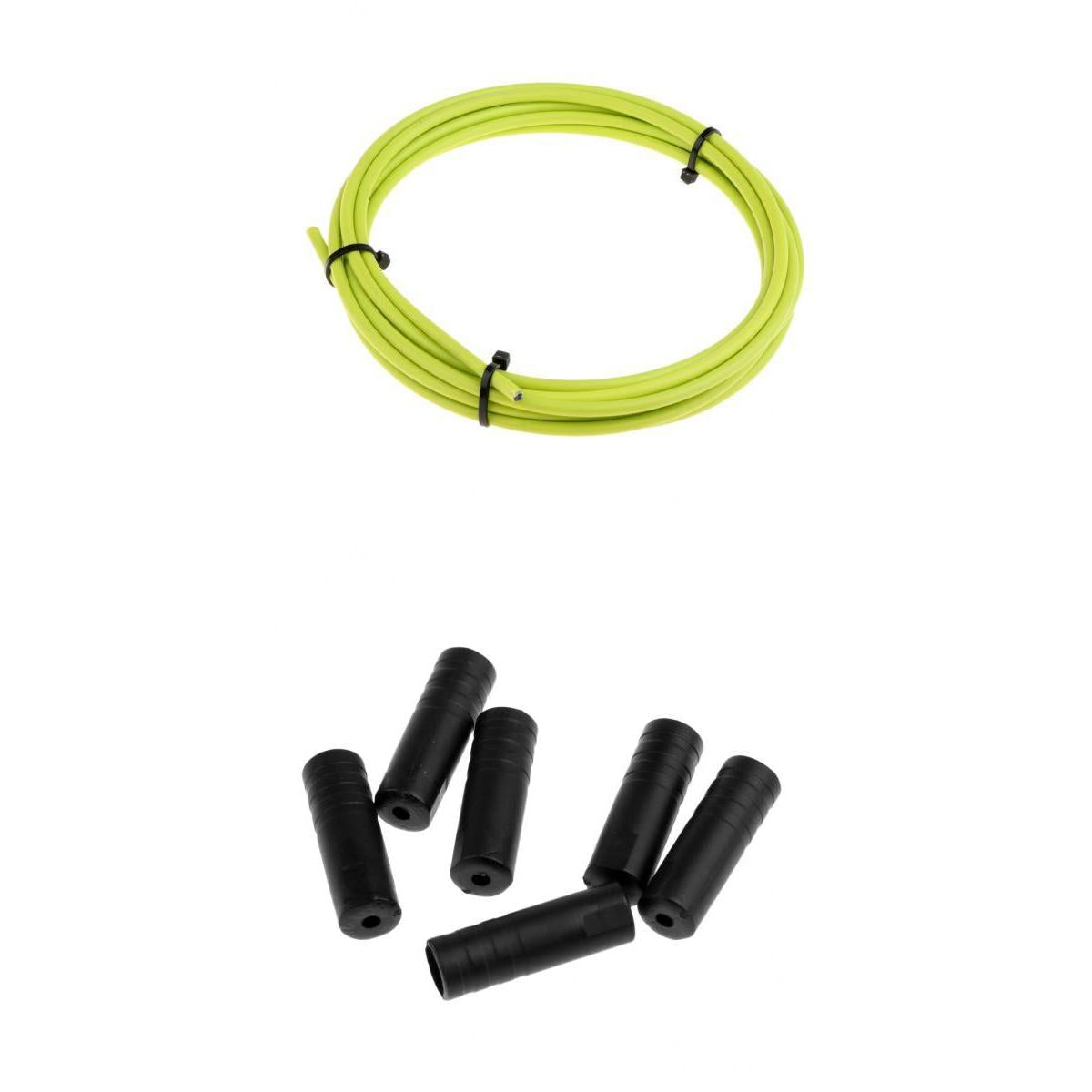 Bike Shifter Derailleur Cable Line Housing Tube Pipe & 6pcs End Cap Tube Tip Green