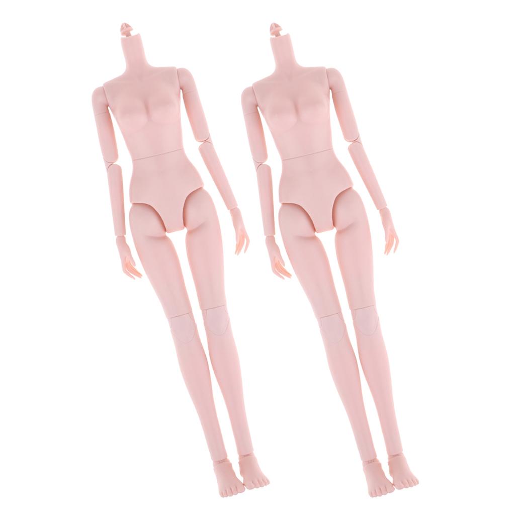2pcs 1/4 Bjd Nude Doll Medium Bust Female Ball-Jointed Doll Body Parts 40cm