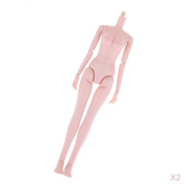 2pcs 1/4 Bjd Nude Doll Medium Bust Female Ball-Jointed Doll Body Parts 40cm
