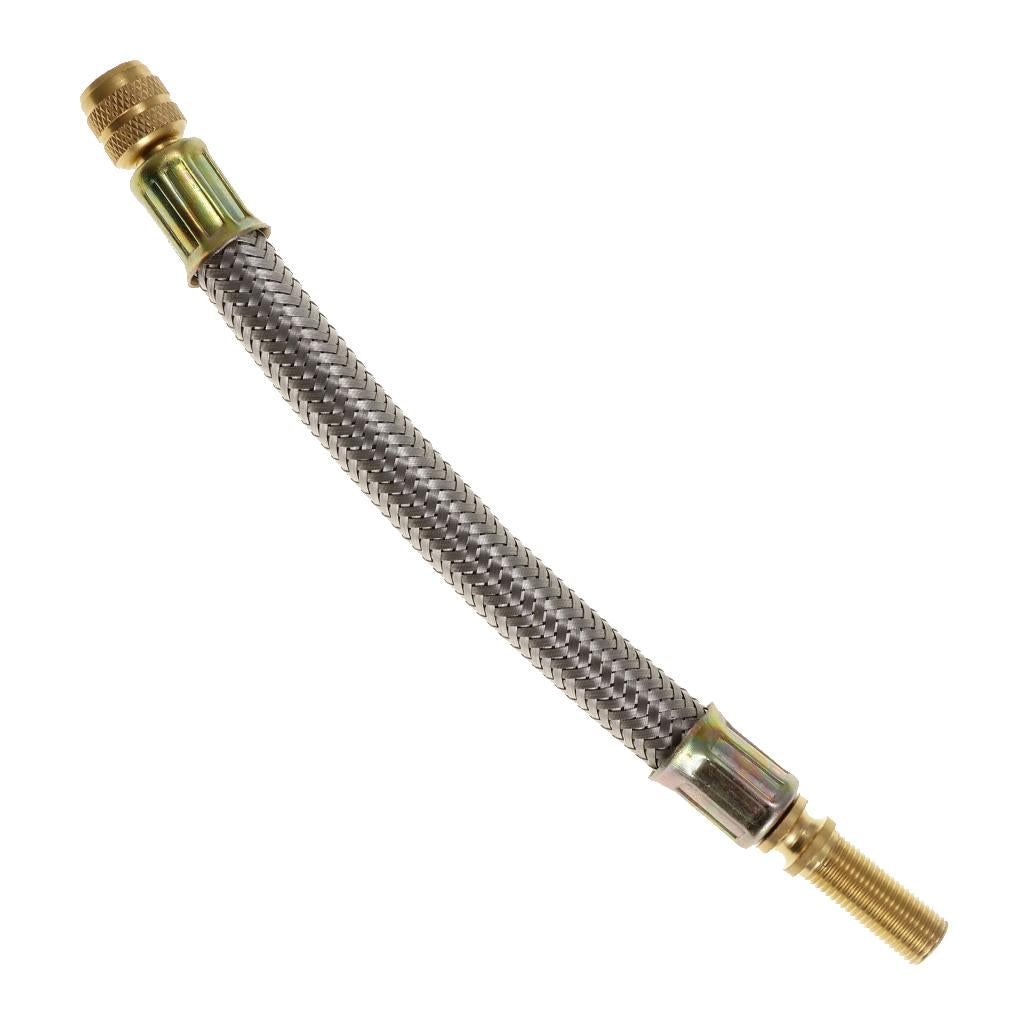 2X Flexible Braided Stainless Steel Tyre Valve Stem Extension Adapter 150mm