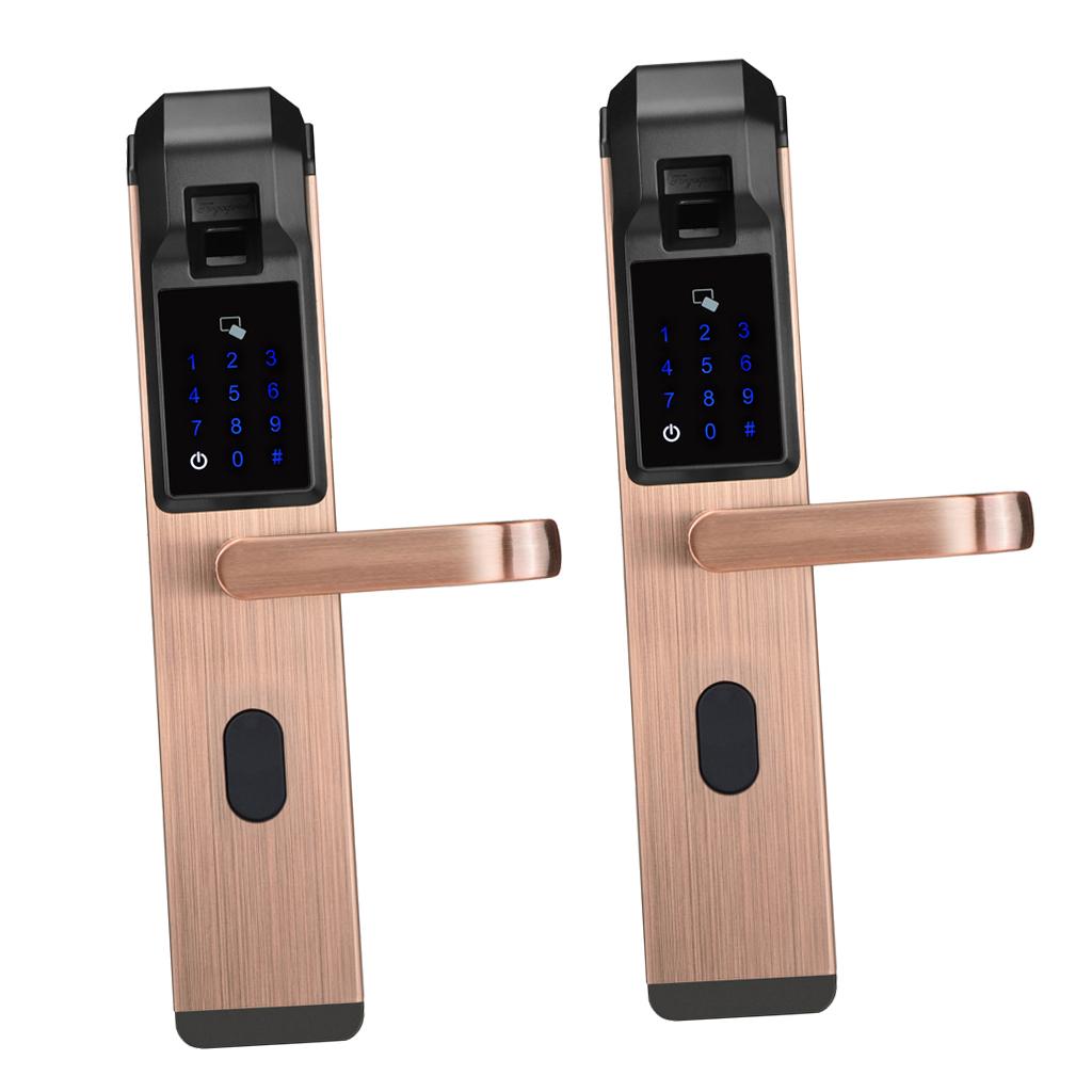 2 Electronic Smart Door Biometric Fingerprint Touch Password Lock Red Bronze