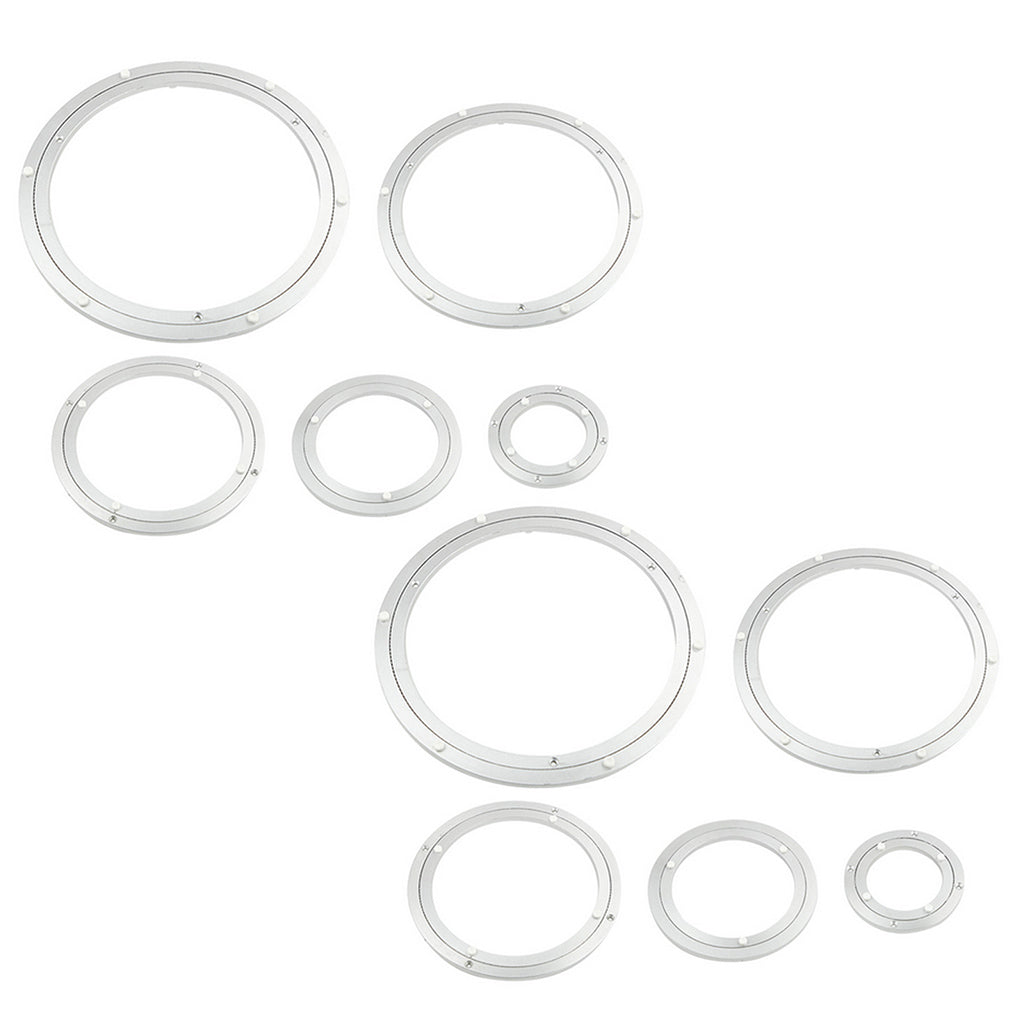 2 Aluminum Alloy Round Rotating Turntable Bearing Table Silver White 5.5inch