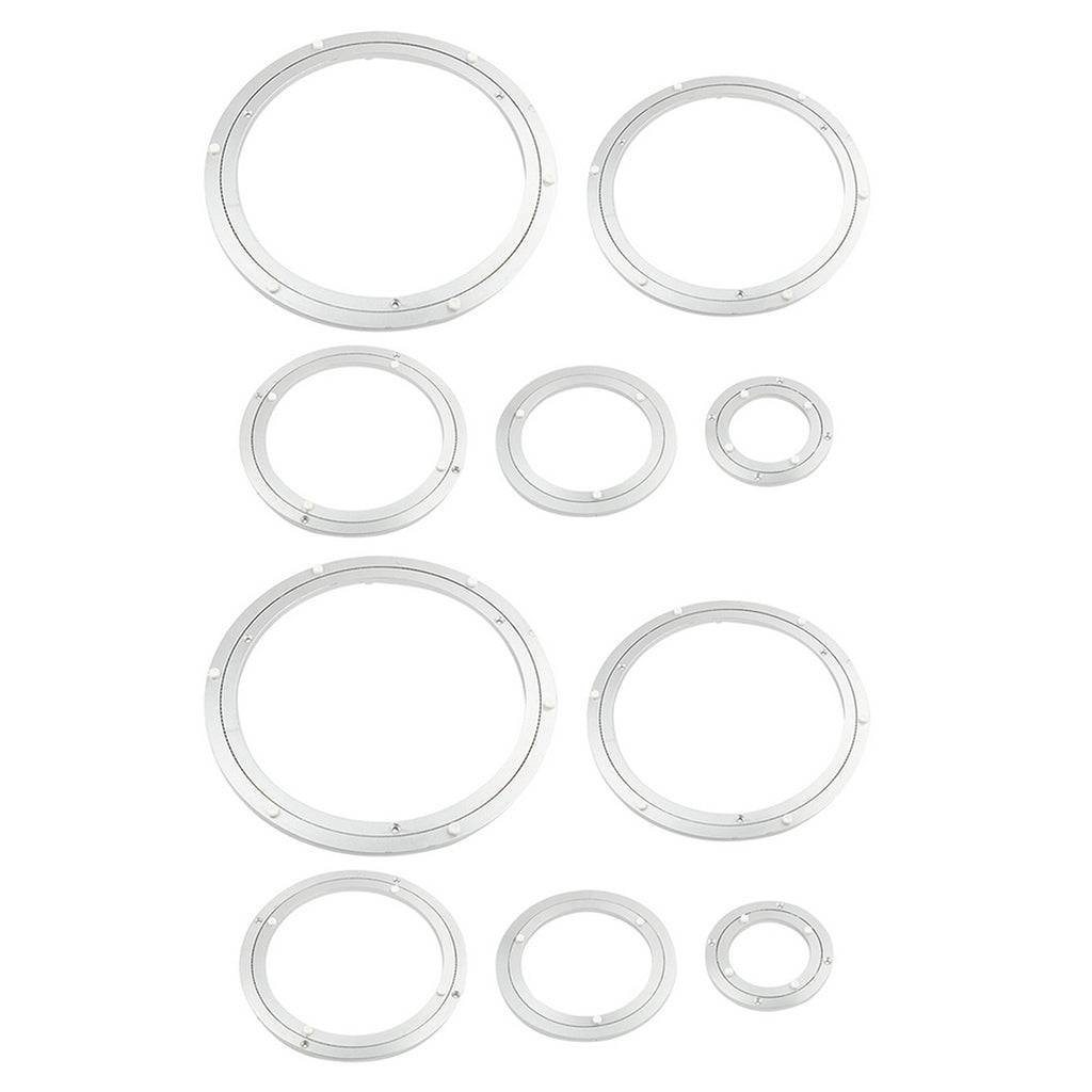 2 Aluminum Alloy Round Rotating Turntable Bearing Table Silver White 5.5inch