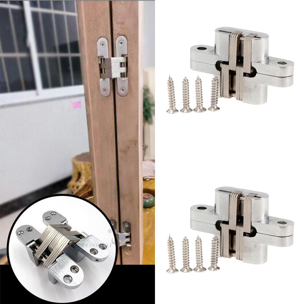 2 Heavy Duty Cross Hinge Invisible Folding Door Worktop Furniture Hinges