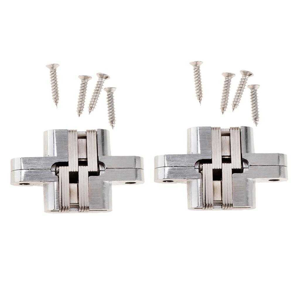 2 Heavy Duty Cross Hinge Invisible Folding Door Worktop Furniture Hinges