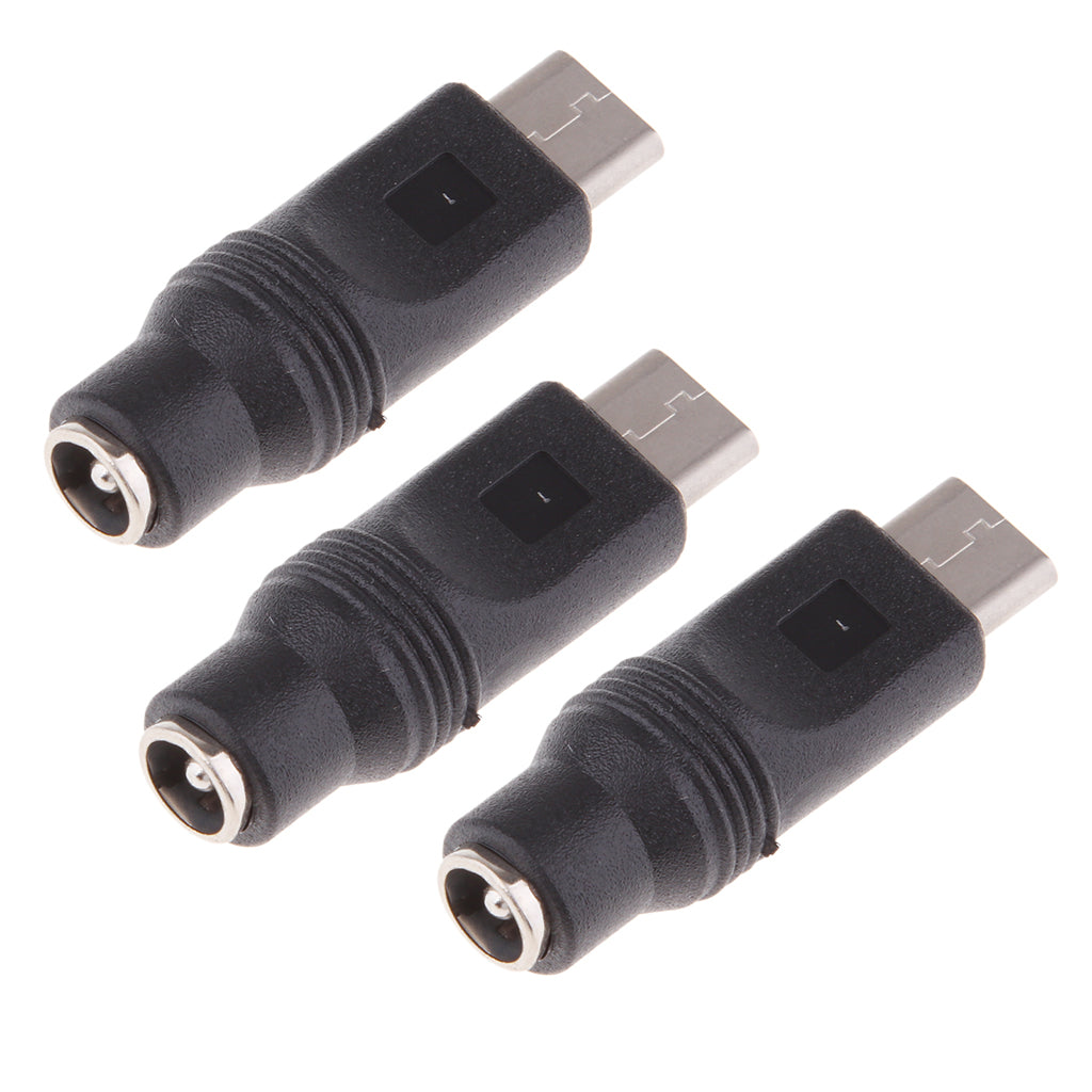 3x Type-C Male to 5.5x2.1mm Female Converter for Laptop PC