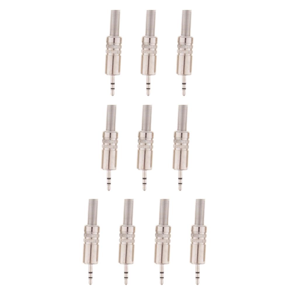 10Pieces Stereo 2.5mm Plug Jack Cable Solder Connector