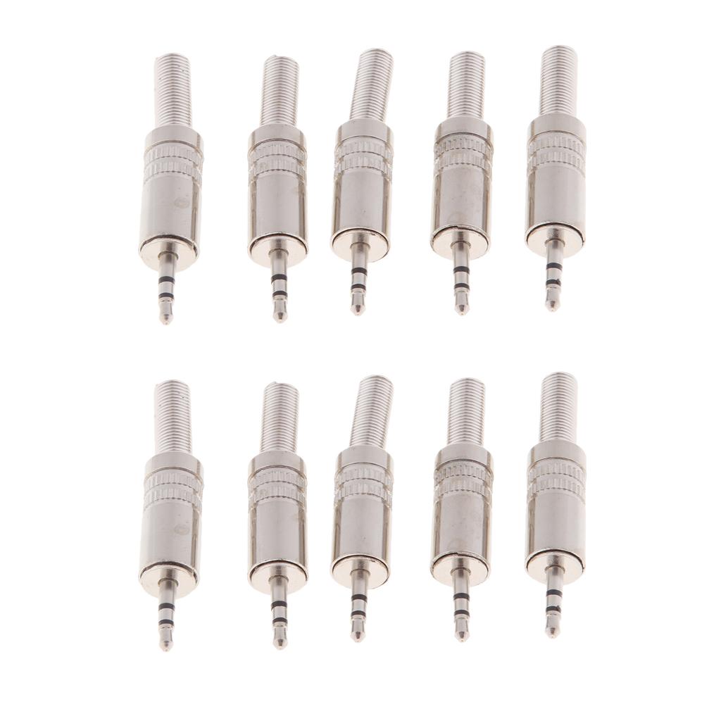 10Pieces Stereo 2.5mm Plug Jack Cable Solder Connector