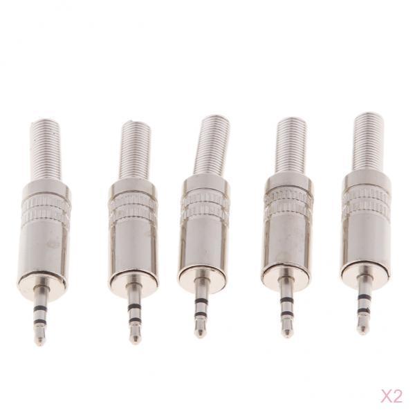 10Pieces Stereo 2.5mm Plug Jack Cable Solder Connector