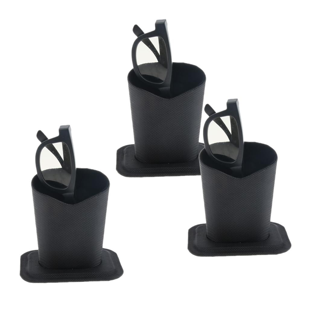 3 Pieces Anti-Scratch Stand Up Glasses Holder Desktop Eyeglass Holder Black