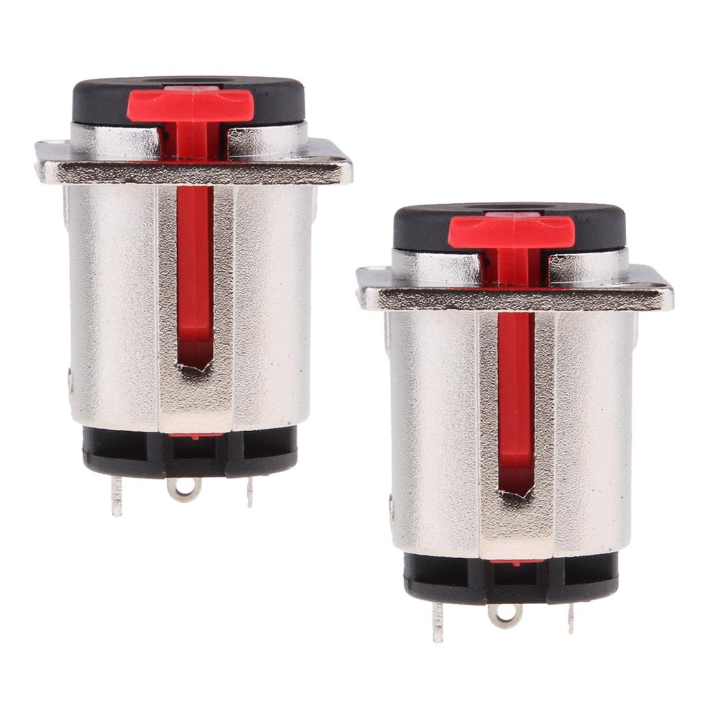2 Pieces 6.35mm Female TRS 1/4 Socket Jack Panel Mount Mic Audio Connector"